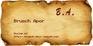 Brusch Apor névjegykártya